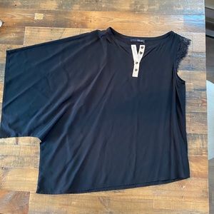 One shoulder 100% silk top